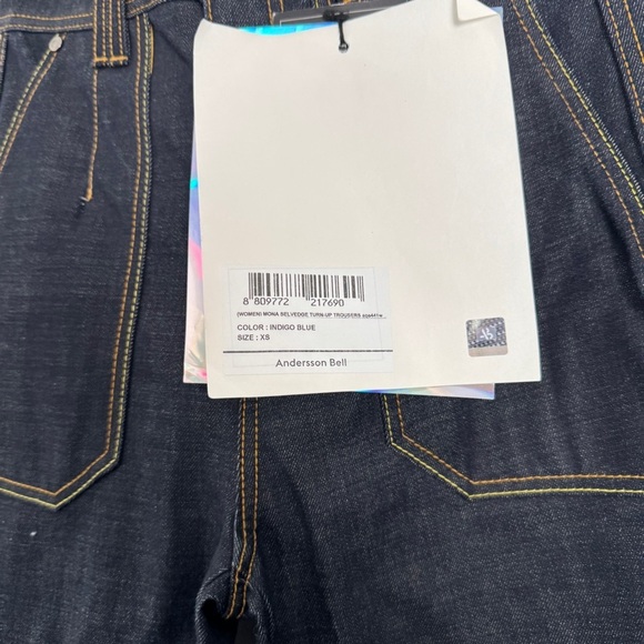 NWT Andersson Bell Indigo Selvedge Mona Turn-Up Jeans size XS - Picture 5 of 8